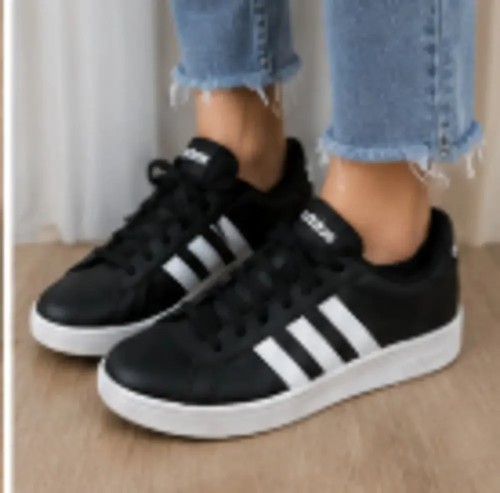 Adidas Grand Court Sneakers Women's Size 7 Black White Casual Tennis Shoes